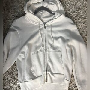 John galt white zip up size small